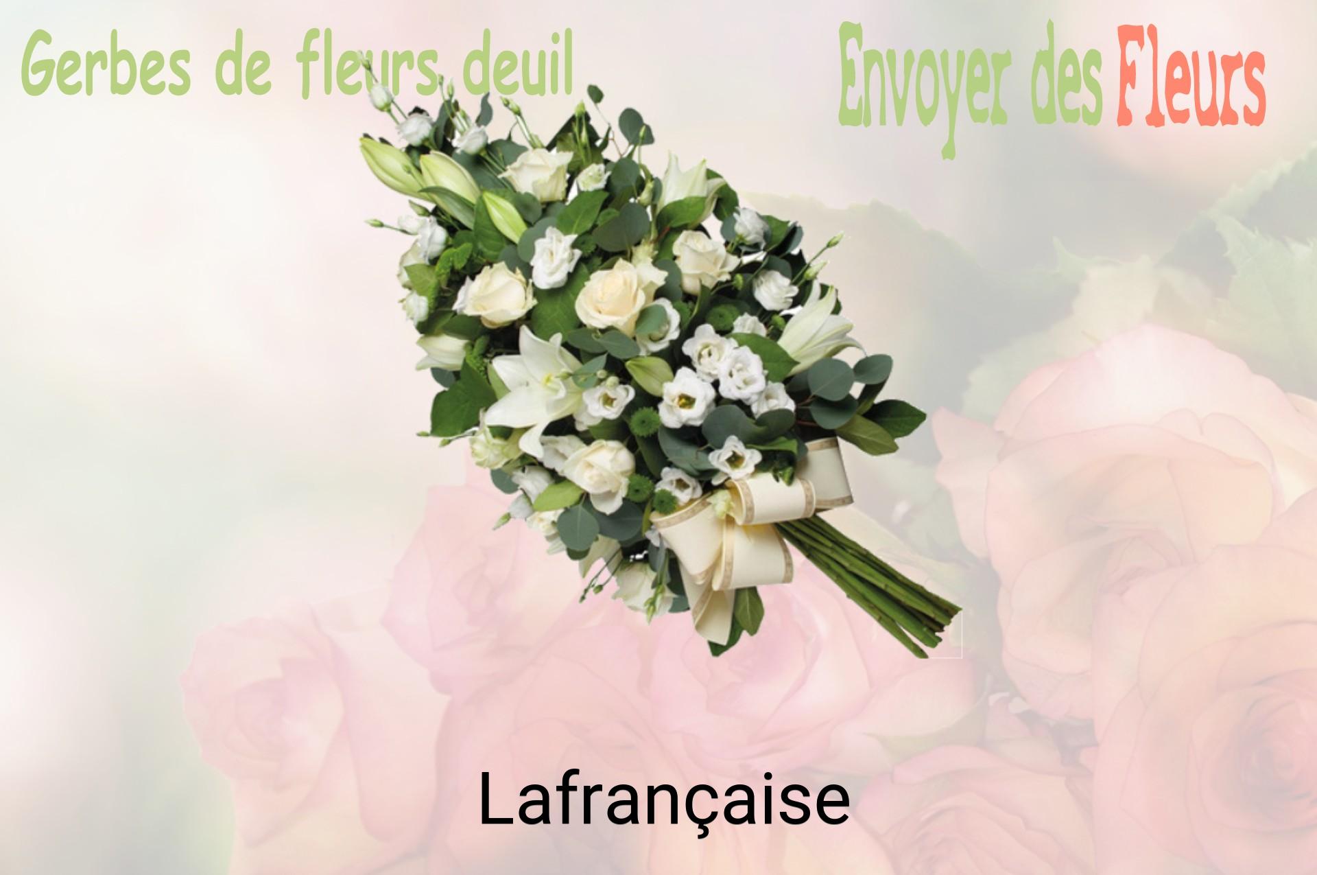 Gerbe de fleurs de deuil livrée à Lafrançaise
